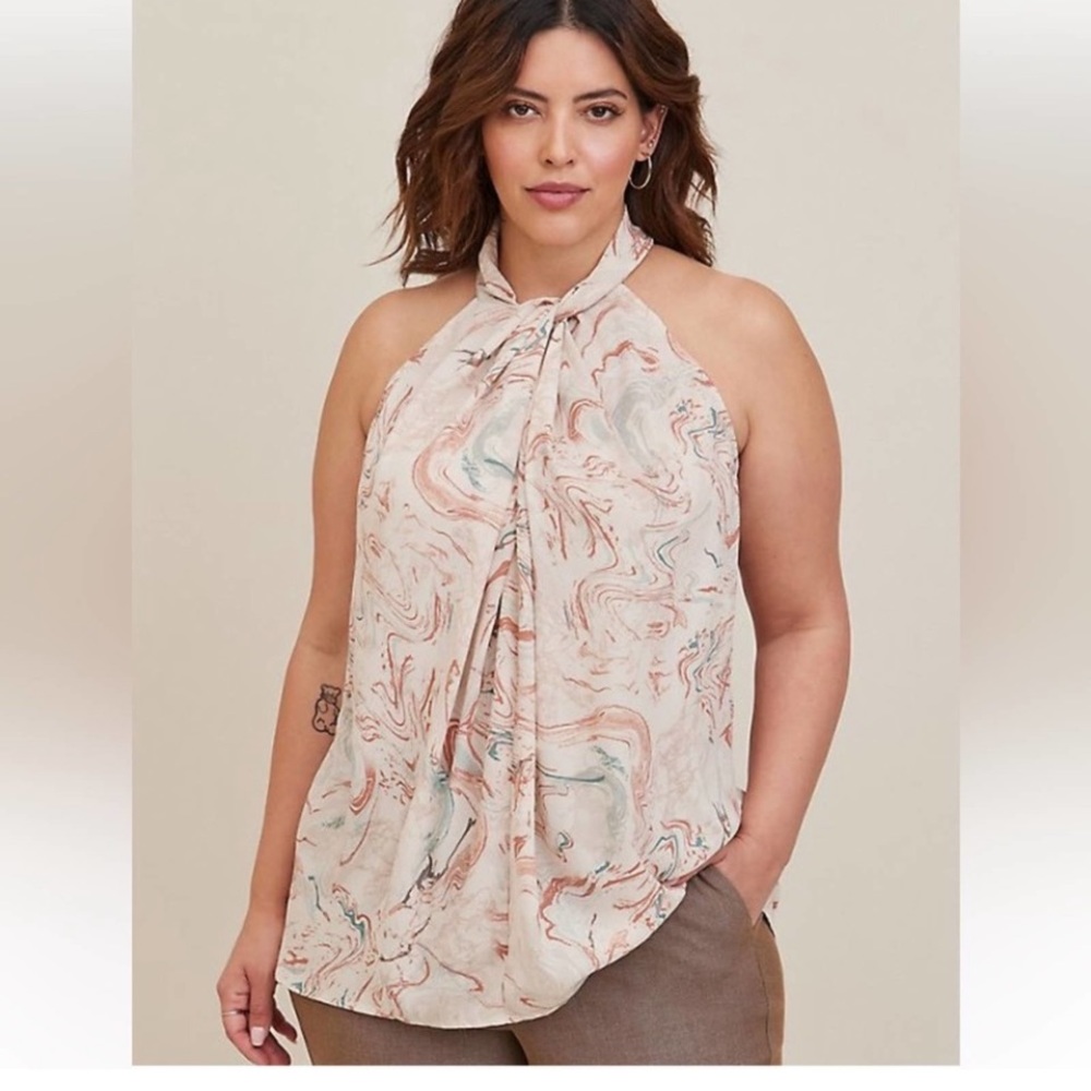 Torrid Georgette Knot Racerback Tank Plus Size 2X